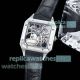 Super Clone Cartier Santos Dumont Silver Skeleton Dial Micro Rotor Pink Strap (7)_th.jpg